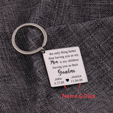 Personalized Kids Name Date Keychain