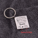 Personalized Kids Name Date Keychain
