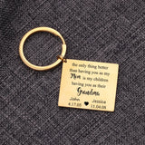 Personalized Kids Name Date Keychain