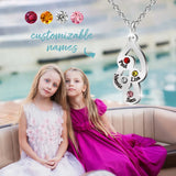 Personalized Kids Names Necklace Birthstone Necklace Stainless Steel Necklace