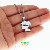 Personalized Kids Names Necklace Child Face Silhouette Pendant