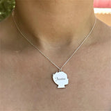 Personalized Kids Names Necklace Child Face Silhouette Pendant