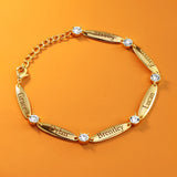 Personalized Kids Bracelet oval beads bar Jewelry for Mothers