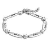 Personalized Kids Bracelet oval beads bar Jewelry for Mothers