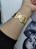 Personalized Large Name Bracelet Stainless Steel Nameplate Open Cuff Bangle