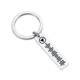 Custom Stainless Steel Music Code Keyring Personalized Engraved Lettering