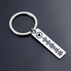 Custom Stainless Steel Music Code Keyring Personalized Engraved Lettering