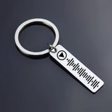 Custom Stainless Steel Music Code Keyring Personalized Engraved Lettering