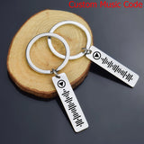 Custom Stainless Steel Music Code Keyring Personalized Engraved Lettering
