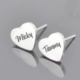 Personalized Laser Name Earrings for Women Girl Heart Earrings