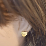 Personalized Laser Name Earrings for Women Girl Heart Earrings