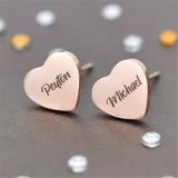 Personalized Laser Name Earrings for Women Girl Heart Earrings
