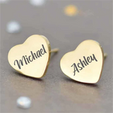 Personalized Laser Name Earrings for Women Girl Heart Earrings
