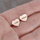 Personalized Laser Name Earrings for Women Girl Heart Earrings