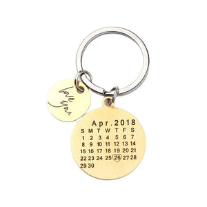 Personalized Laser Printing Calendar Keychain Wedding Date Special Keyring