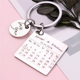 Personalized Laser Printing Calendar Keychain Wedding Date Special Keyring