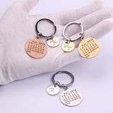 Personalized Laser Printing Calendar Keychain Wedding Date Special Keyring