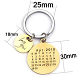 Personalized Laser Printing Calendar Keychain Wedding Date Special Keyring