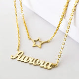 Personalized Layered Letter Necklaces For Women BFF Jewelry Stainless Steel