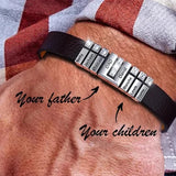 Custom Leather Bracelet- Personalized Gift for Him -Name Beads Men Bracelet