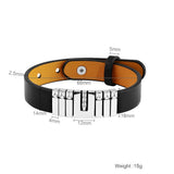 Custom Leather Bracelet- Personalized Gift for Him -Name Beads Men Bracelet