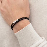 Personalized Leather Bracelet, Men's Engraved Bracelet