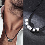 Personalized Leather Chain Bracelet Beads Names Necklace Basic For Men Women