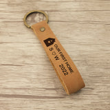 Personalized Leather Keychain Couple House Gift Fathers Gift