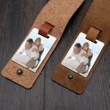Personalized Photo Leather Keychain Engraved Holder Gift for Dad
