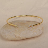 Personalized Letter Bangle Zirconia Inlaid Bracelet 6mm Capital Letter Cuff