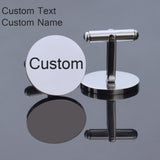 Personalized Letter Carved Men's Cufflinks Metal Suit Shirt Accessories