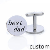 Personalized Letter Carved Men's Cufflinks Metal Suit Shirt Accessories