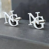 Personalized Initials Cufflinks Stainless Steel Gothic