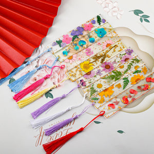 Floral Resin Bookmark With Tassel DIY Natural Dried Flower Bookmarks