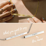 Custom Engraved Letter Hidden Pendants Bar Necklace for Women