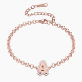 Custom Initial Bracelet with Diamonds, Name Jewelry