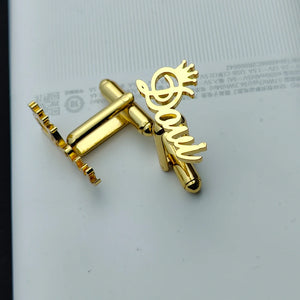 Personalized Name Cufflinks With Crown Men's Jewelry