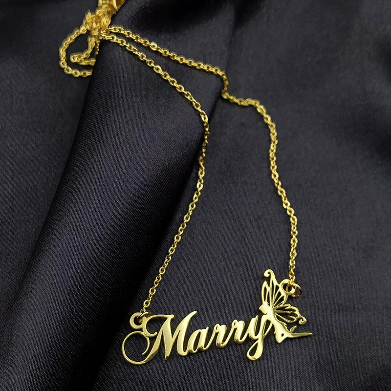 Personalized Letter Necklace Fairy Name Pendant Elves Nameplate Chian