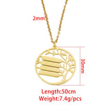 Custom Life Tree Family Names Necklace Stainless Steel Pendant