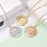 Custom Life Tree Family Names Necklace Stainless Steel Pendant