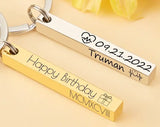 Personalized Coordinates 3D Keychain Engraved Keyring for Couple