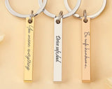 Personalized Coordinates 3D Keychain Engraved Keyring for Couple