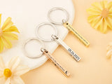 Personalized Coordinates 3D Keychain Engraved Keyring for Couple