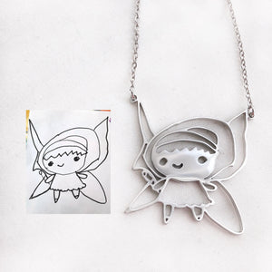 Custom Kids Drawing Necklace - Personalized Art Pendant