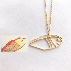 Custom Kids Drawing Necklace - Personalized Art Pendant