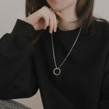 Stainless Steel Sweater Chain Titanium Men Dancing Disco Ring Necklace