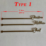 Personalized Gold-plated Stirring Rod, Name Letter Beverage Stirrer