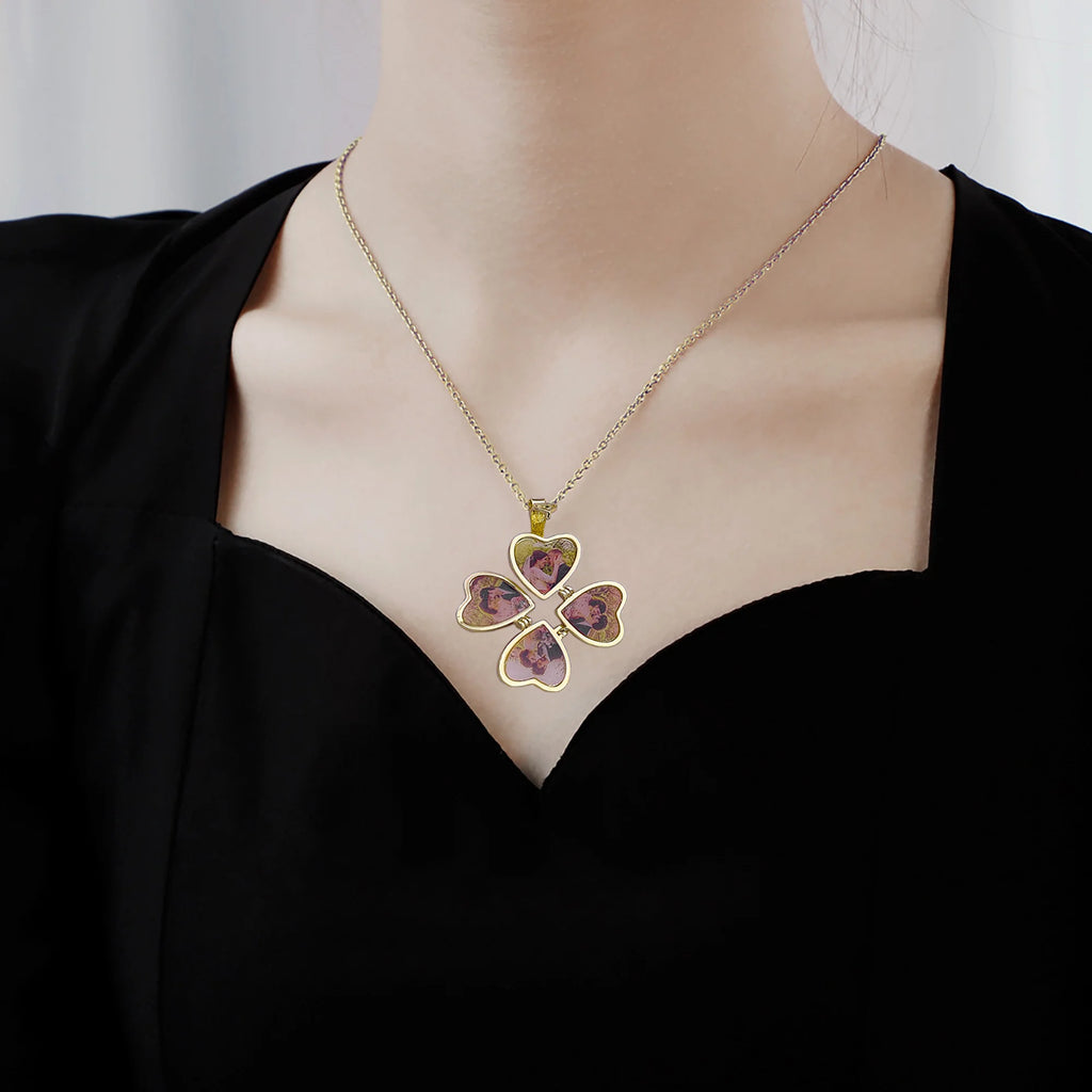 Personalized Love Heart Locket Necklace Vintage Necklaces Women Girls