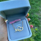 Personalized Love Heart Name Necklace Choker for Women