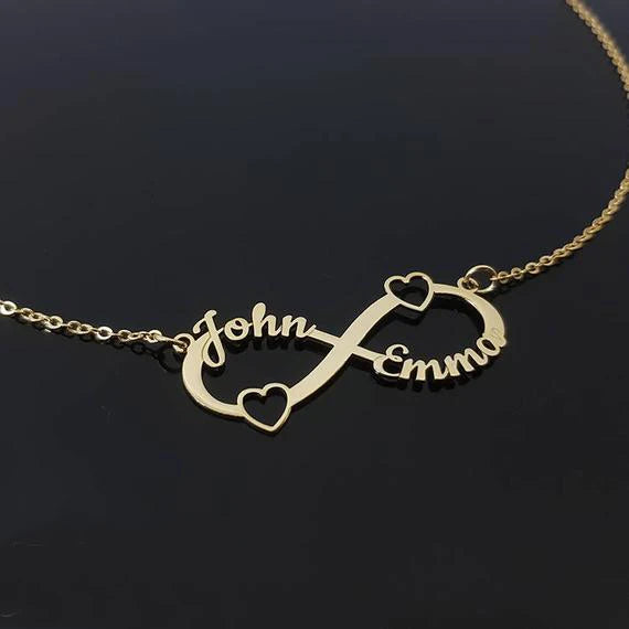 Personalized Love Jewelry Name Letter Quote Infinity Heart Necklaces For Women